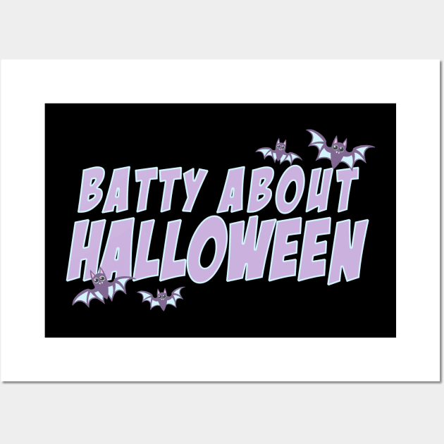 Batty About Halloween bats kawaii spooky cute pastel goth Wall Art by xenotransplant